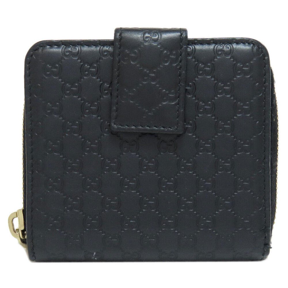 Gucci ssima Wallet fold Signature Bi GG Leather Black